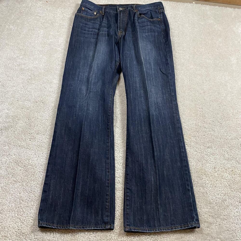 Lucky Brand 181 Relaxed Straight Jeans Mens 34x32 Blue Denim Dark Wash Baggy - Picture 3 of 12